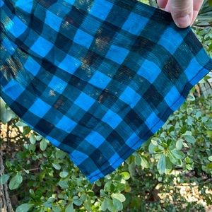 Candie’s Plaid Check Boho Blouse Bell Sleeves M